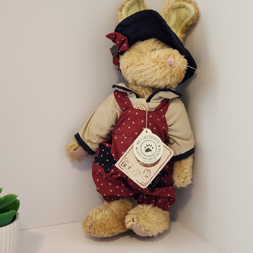 Boyds Bears Emily Rabbit Plush The Bailey and Friends Star Overalls Vintage 1998